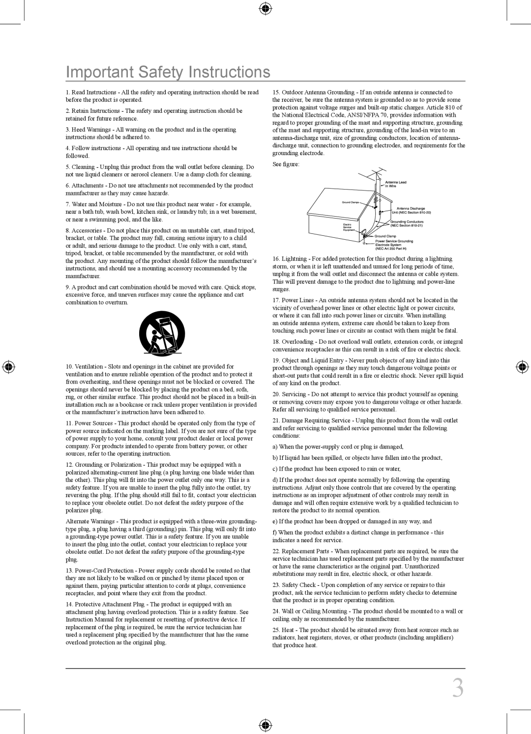 GPX SA118S, SA118P instruction manual Important Safety Instructions 