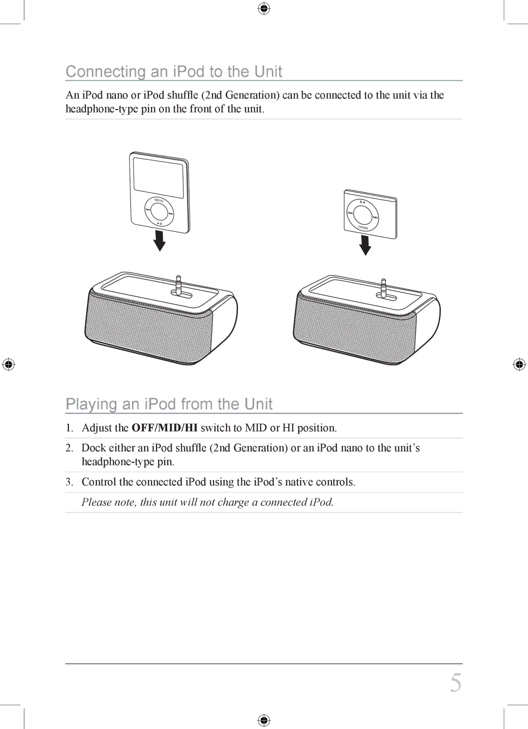 GPX SA118S, SA118P instruction manual Connecting an iPod to the Unit, Playing an iPod from the Unit 