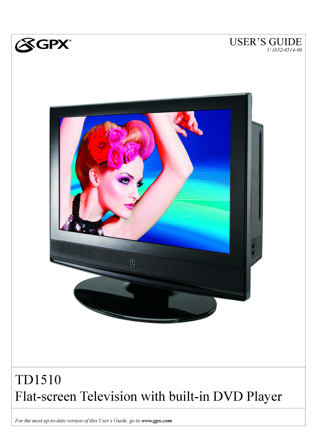 GPX manual TD1510 Flat-screen Television with built-in DVD Player 