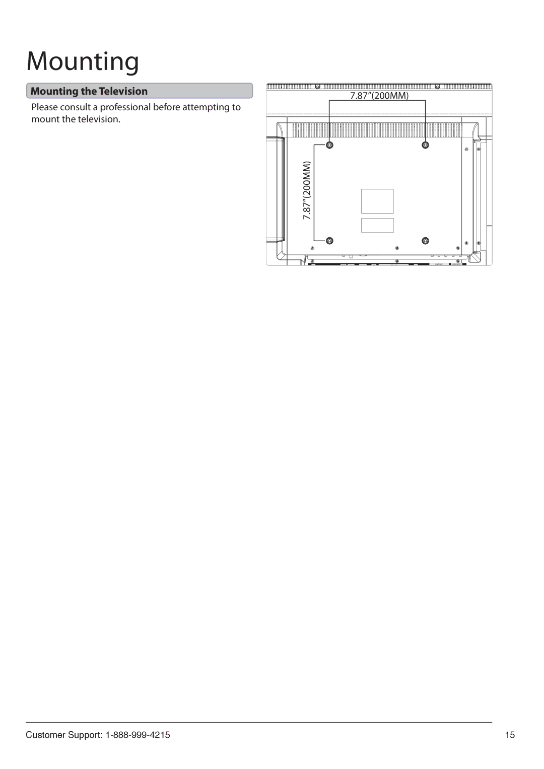 GPX TD3222 manual Mounting the Television 