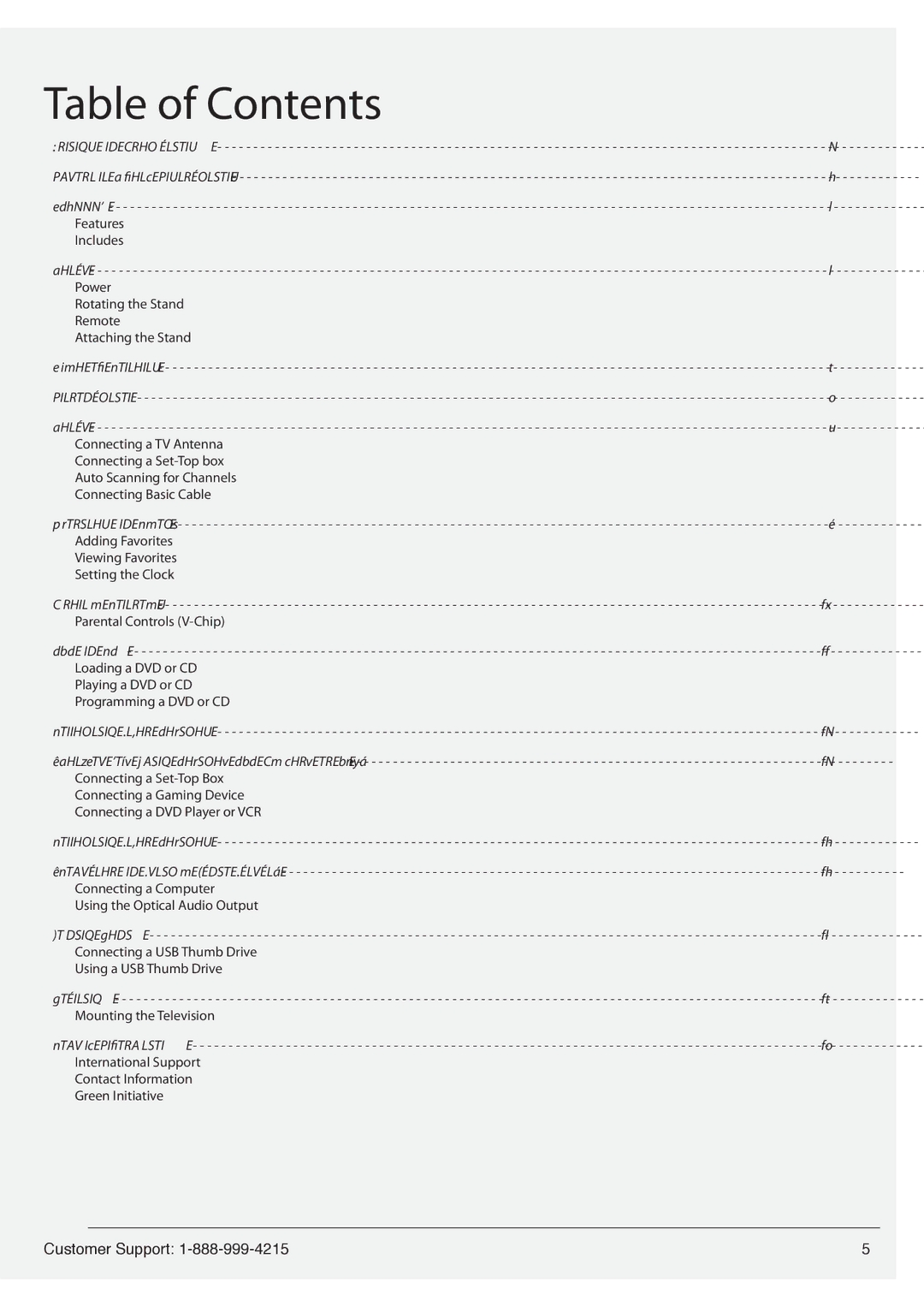 GPX TD3222 manual Table of Contents 