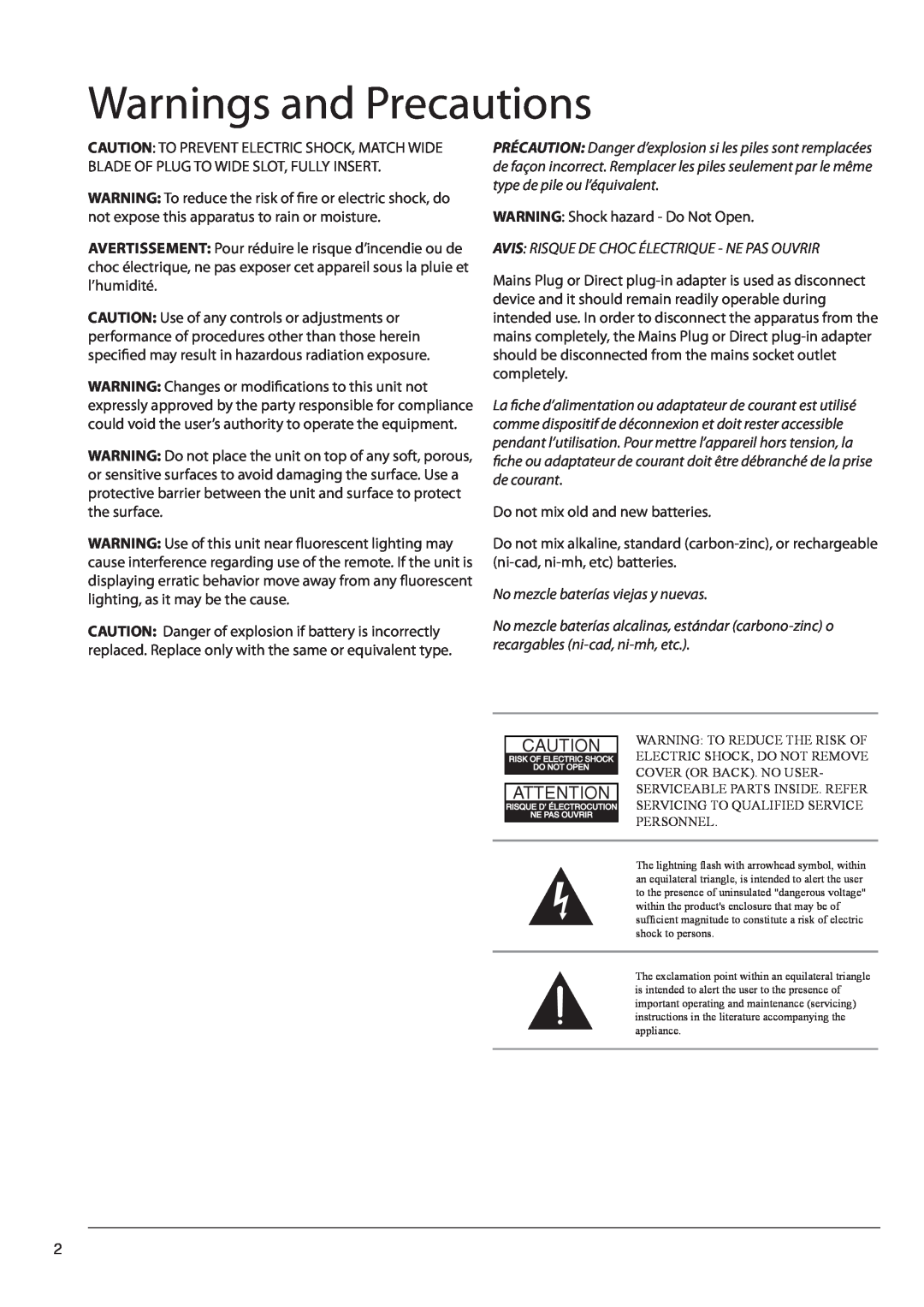 GPX TDE1982B manual Warnings and Precautions 