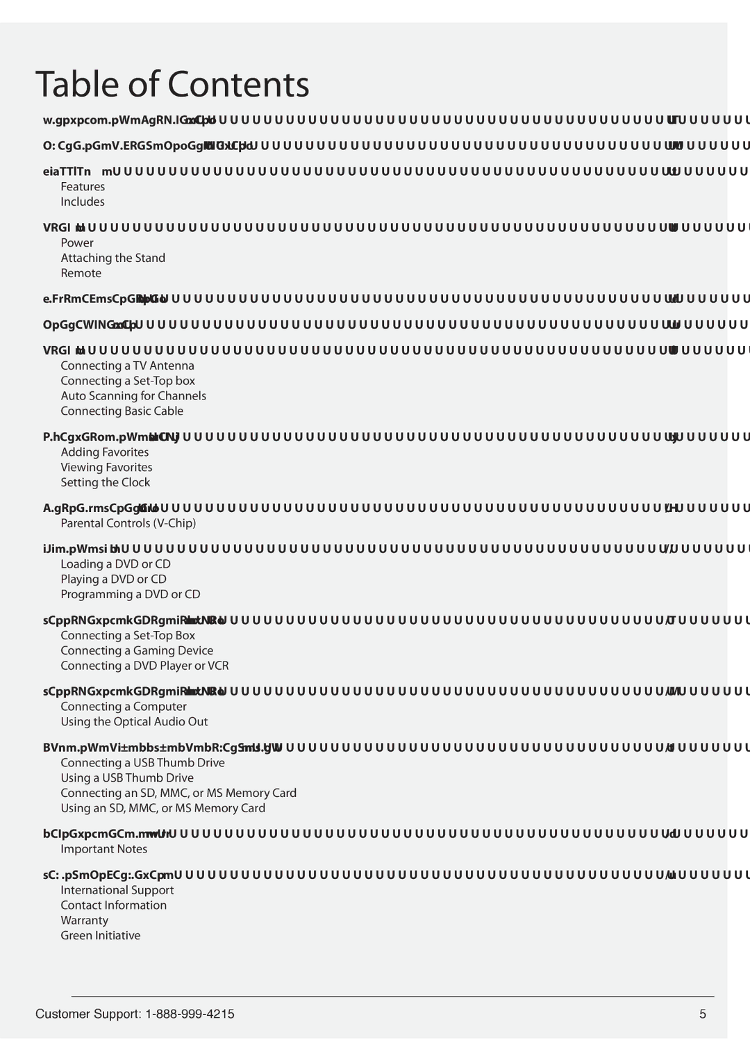 GPX TDE2282B manual Table of Contents 