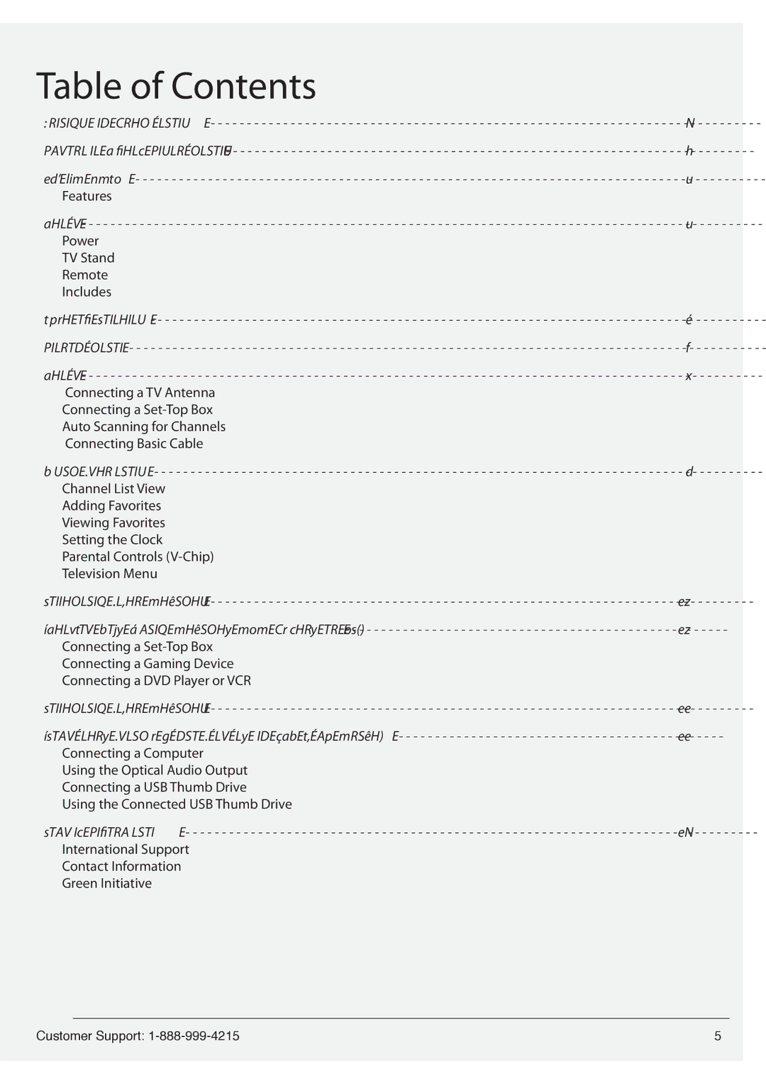 GPX TE1980B manual Table of Contents 