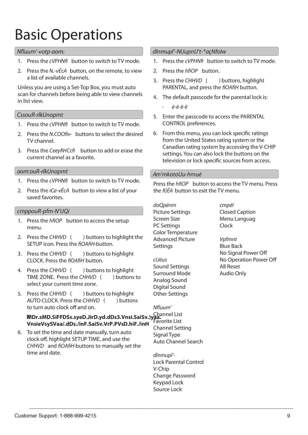 GPX TE1980B manual Basic Operations 