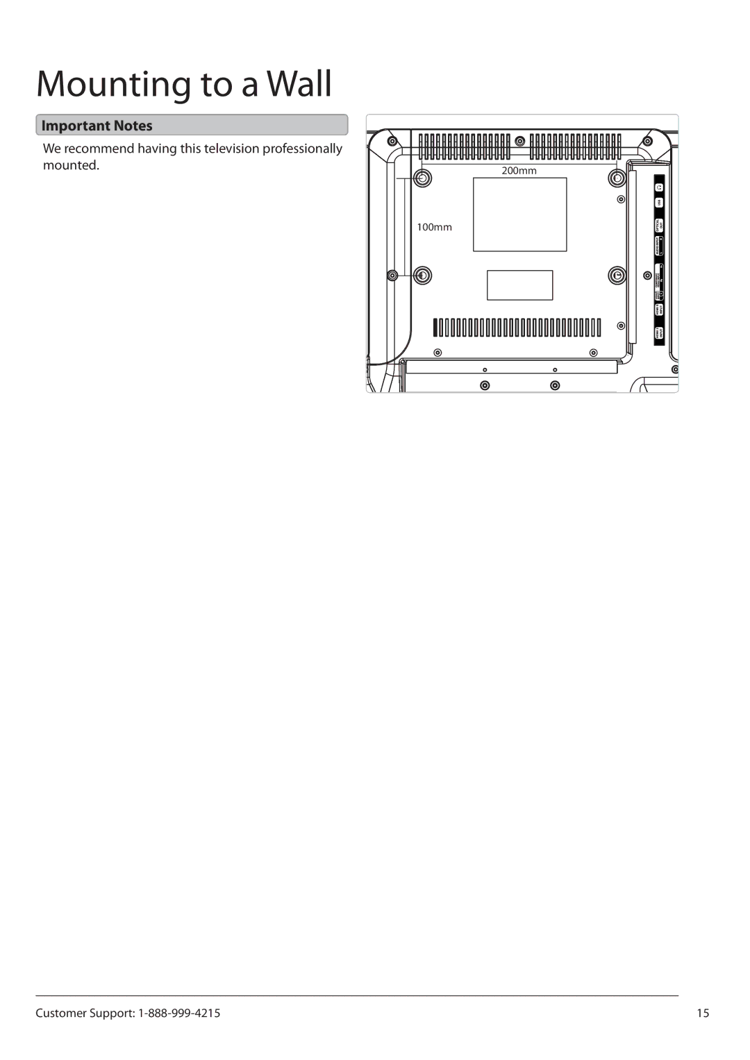 GPX TE3213B manual Mounting to a Wall, Important Notes 