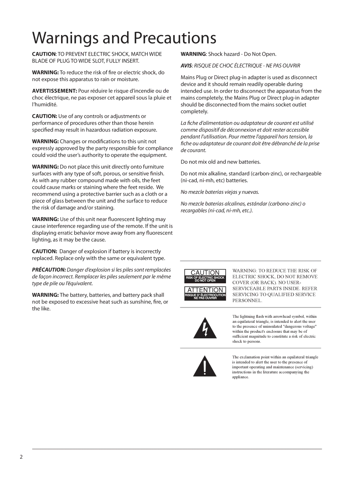 GPX TE3213B manual Avis Risque DE Choc Électrique NE PAS Ouvrir 