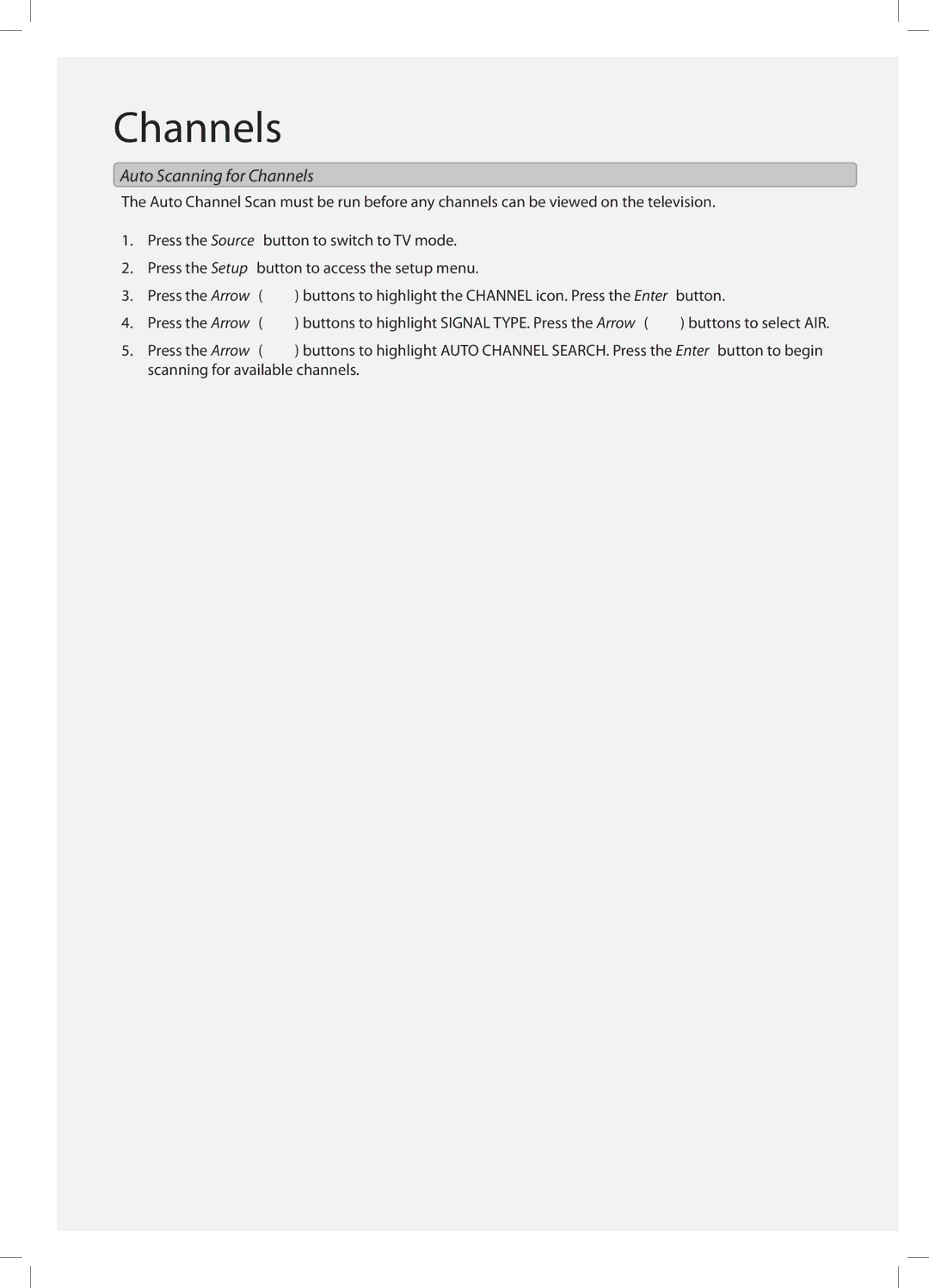 GPX TE4782B manual Auto Scanning for Channels 