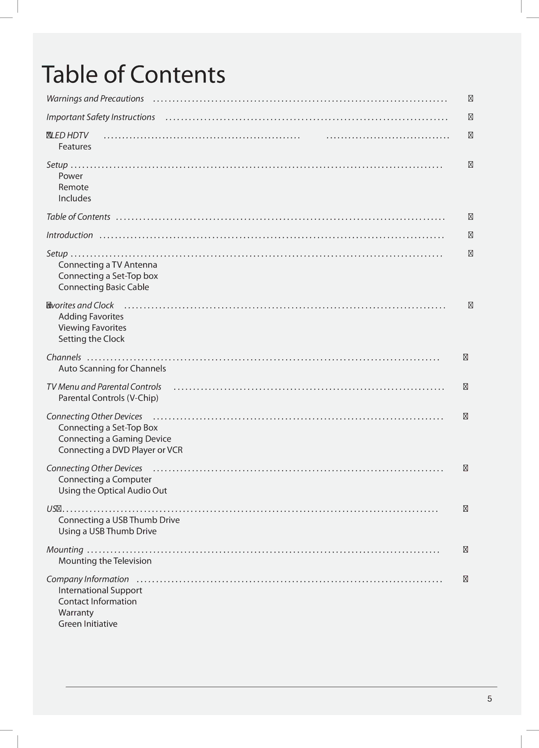 GPX TE4782B manual Table of Contents 