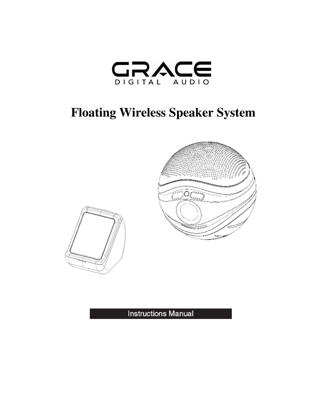 Grace AQSTR400W manual Floating Wireless Speaker System 