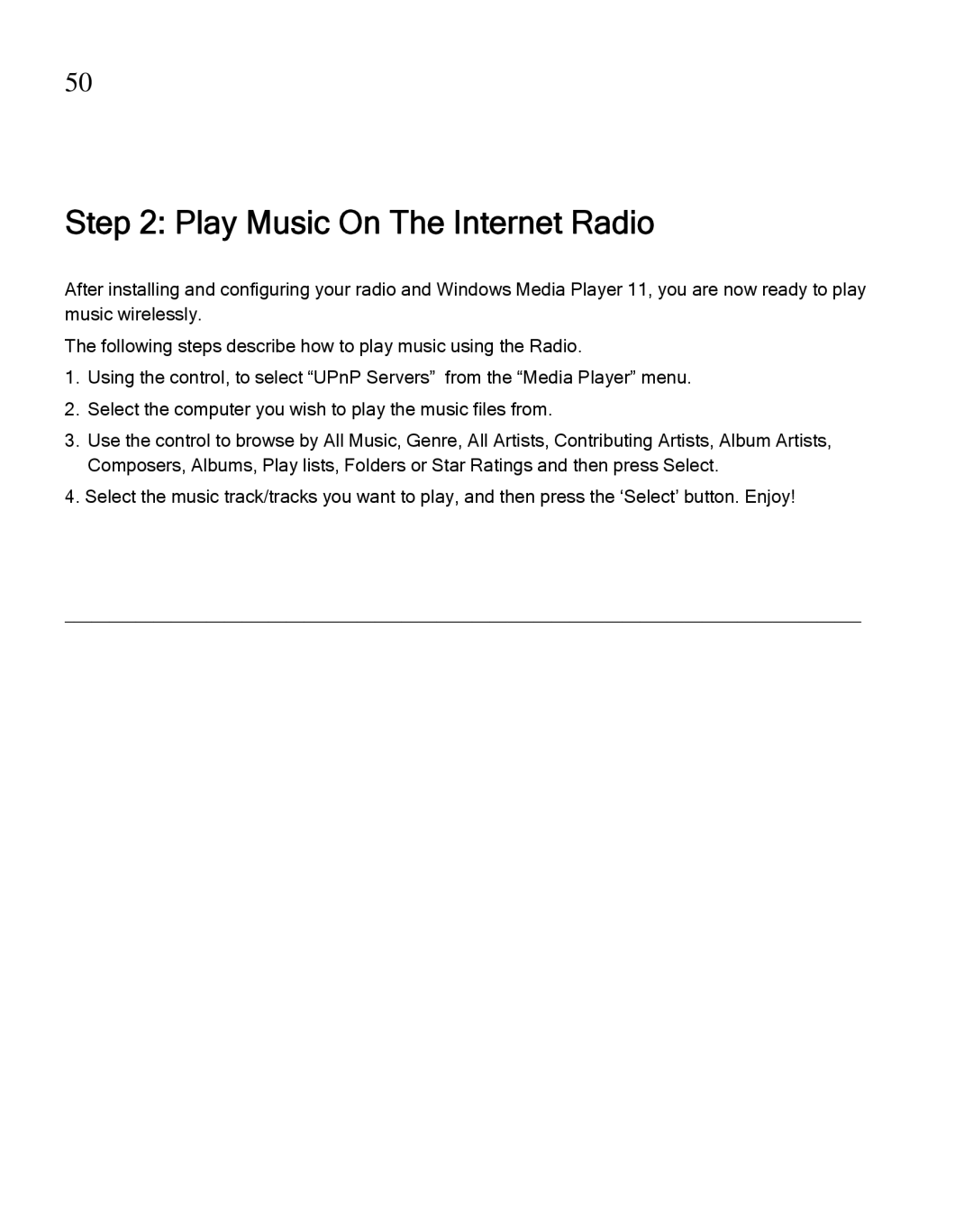 Grace GDI-IRA500 manual Play Music On The Internet Radio 