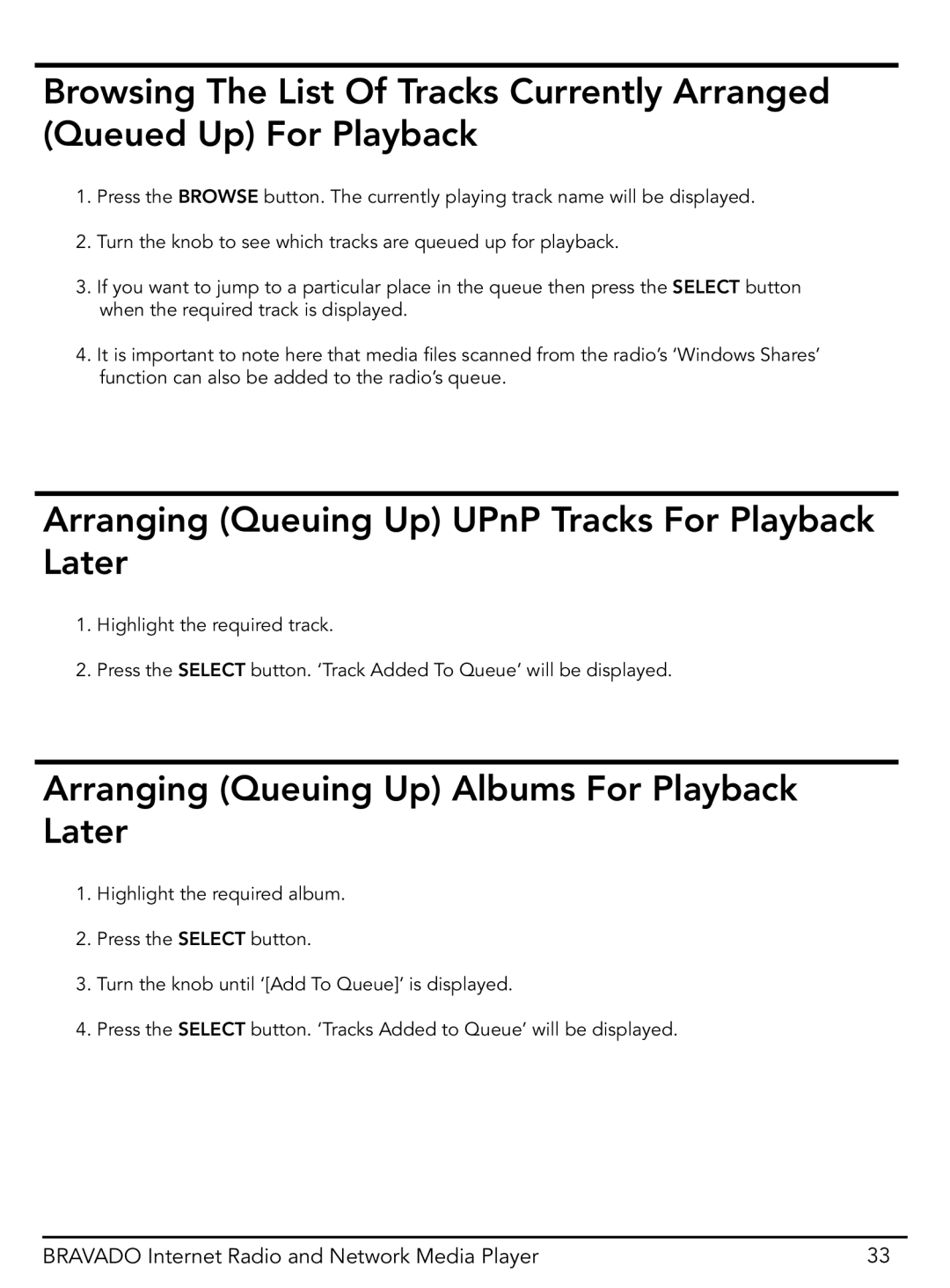 Grace GDI-IRD4400M Arranging Queuing Up UPnP Tracks For Playback Later, Arranging Queuing Up Albums For Playback Later 