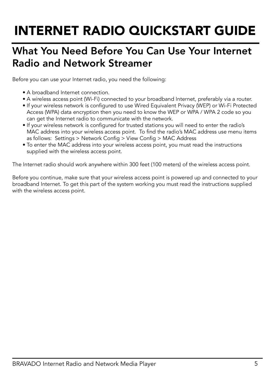 Grace GDI-IRD4400M manual Internet Radio Quickstart Guide 