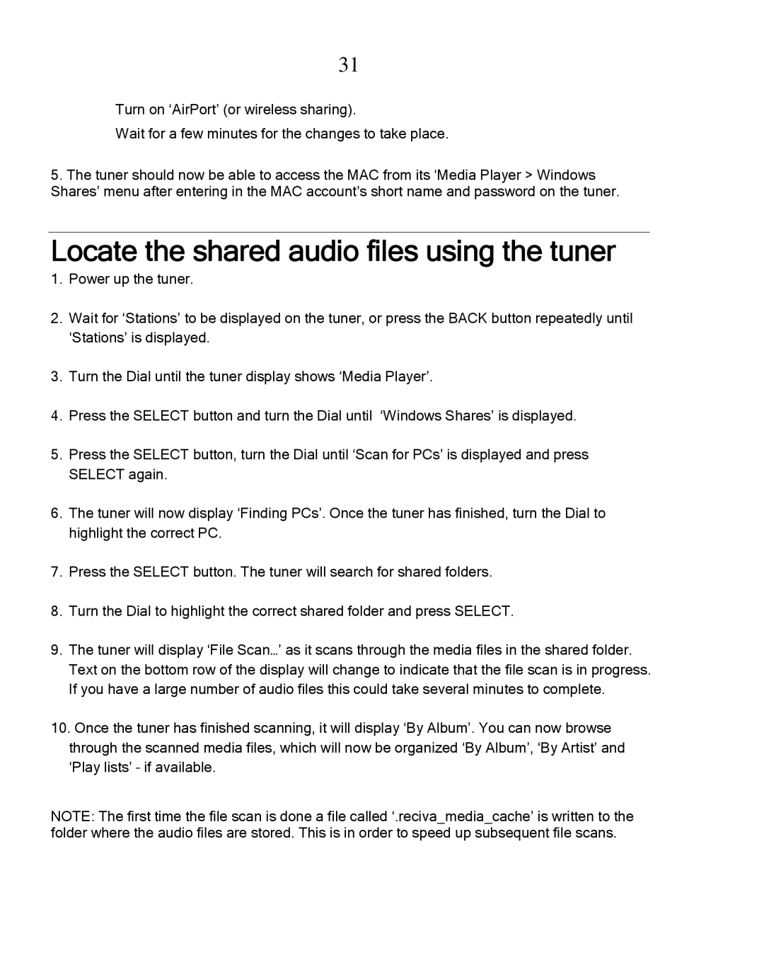 Grace GDI-IRDT200 manual Locate the shared audio files using the tuner 