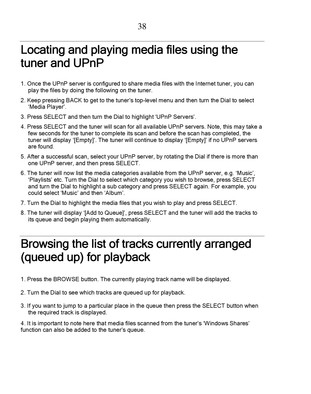 Grace GDI-IRDT200 manual Locating and playing media files using the tuner and UPnP 