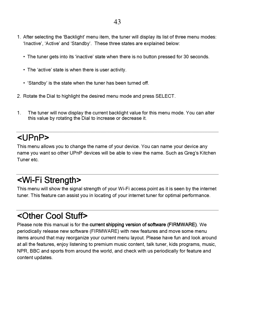 Grace GDI-IRDT200 manual UPnP, Wi-Fi Strength, Other Cool Stuff 