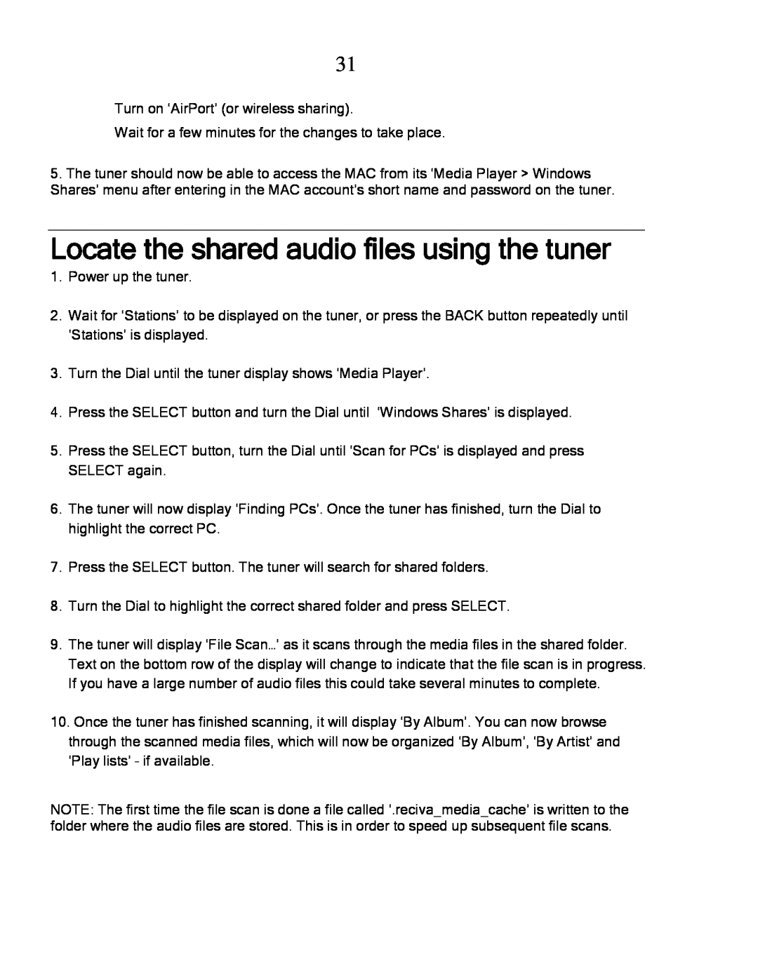 Grace GDI-IRDT200 manual Locate the shared audio files using the tuner 
