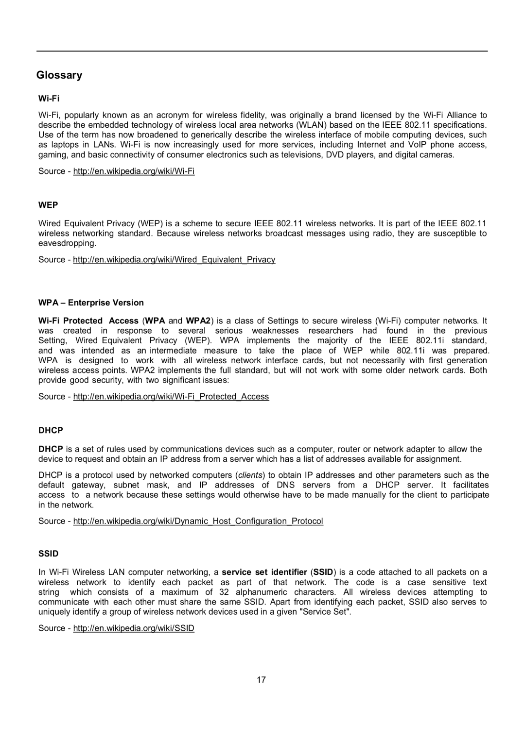 Grace GDI-IRP600 manual Glossary, Wi-Fi, WPA Enterprise Version 