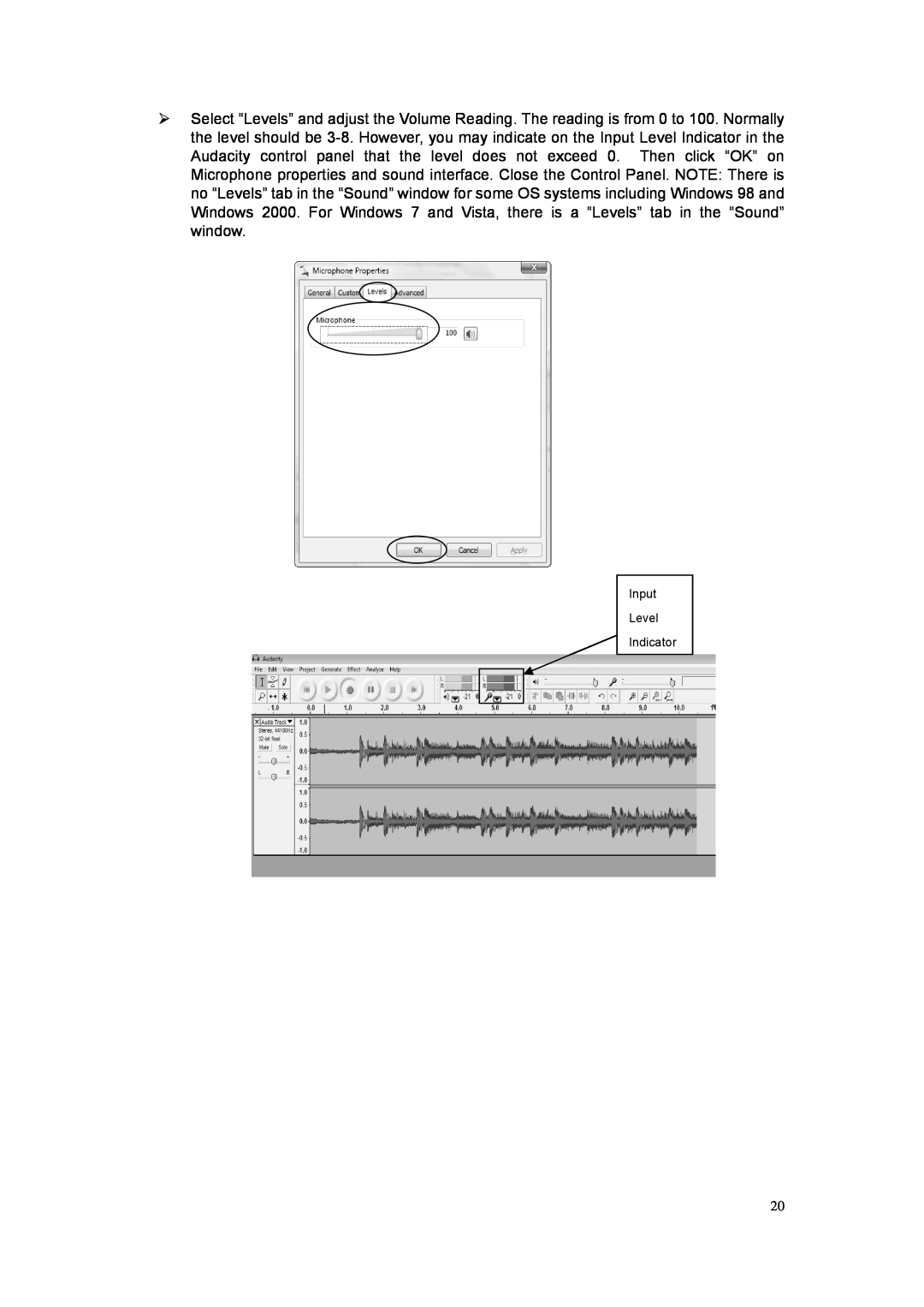 Grace GDI-VW05 manual Input Level Indicator 