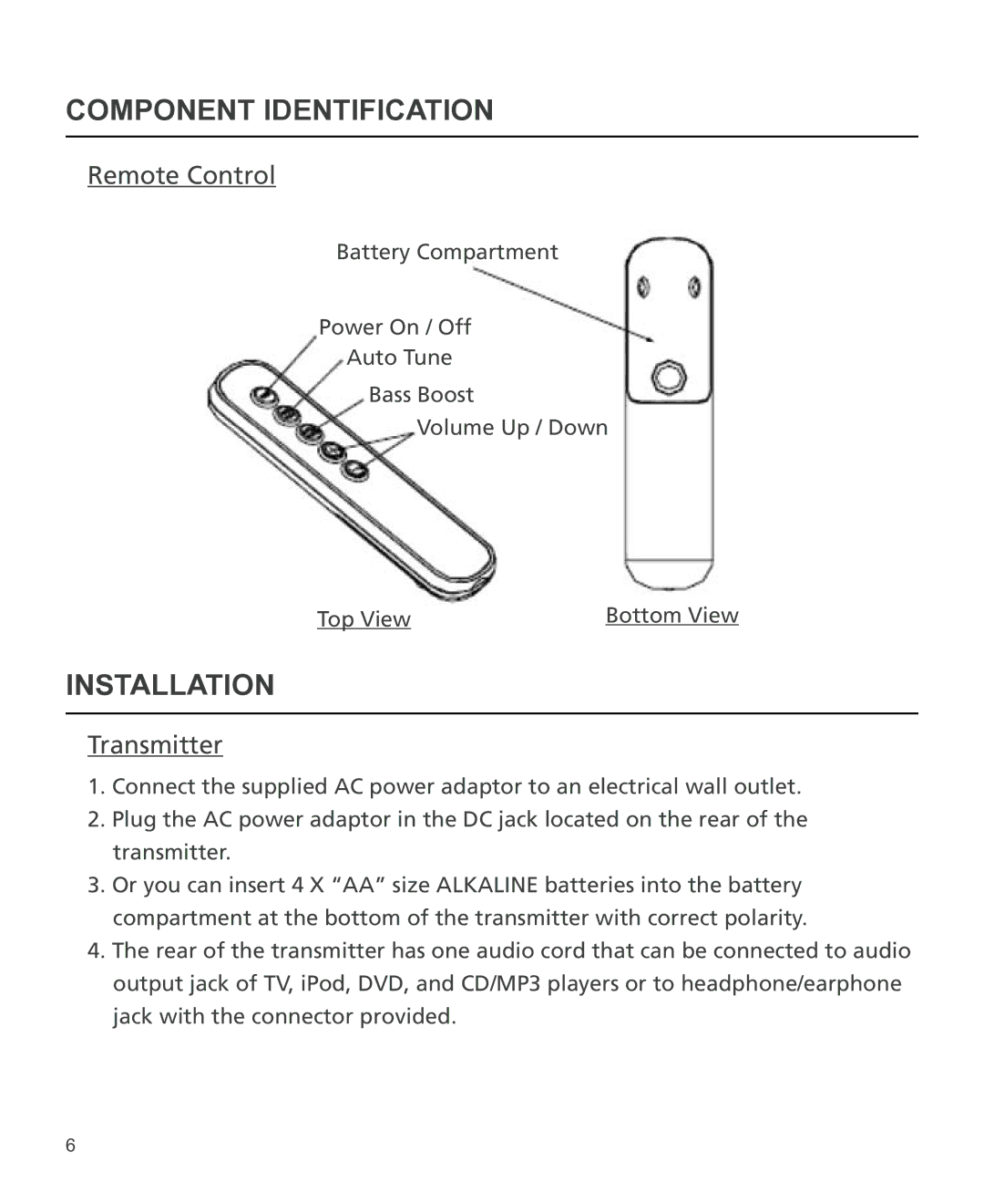 Grace SCN300W manual Installation, Remote Control 