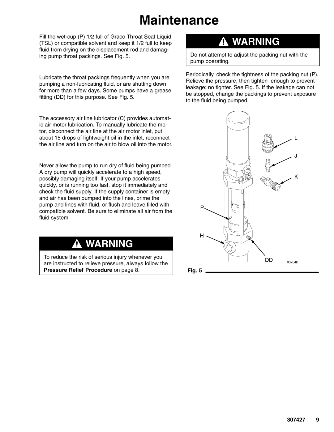 Graco 03761B dimensions Maintenance 