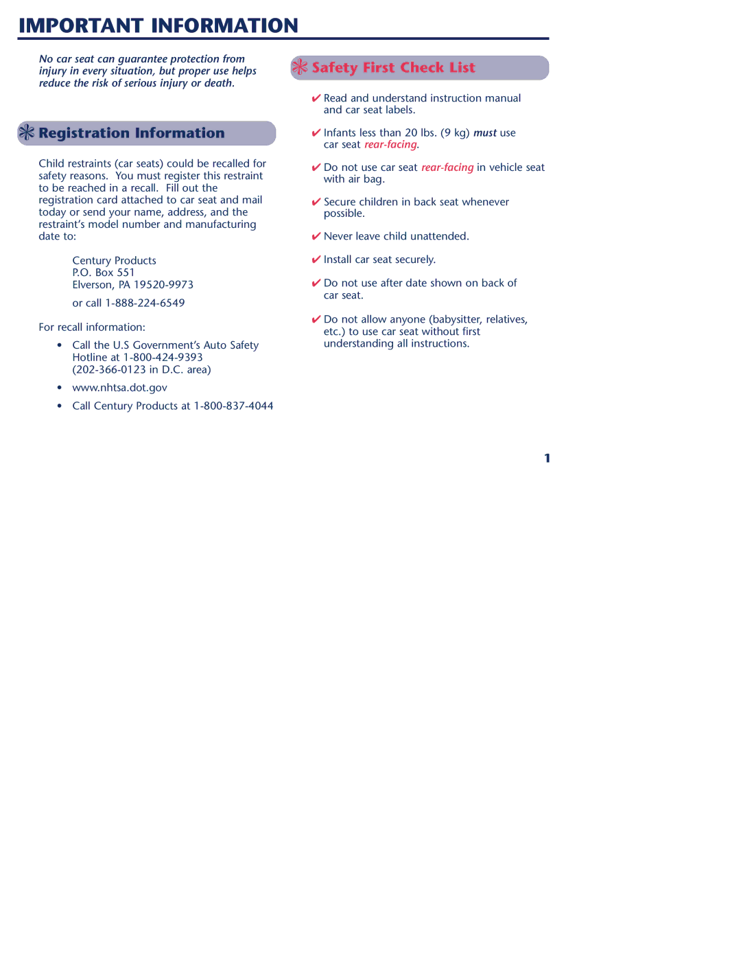 Graco 1000 STETM instruction manual Important Information, Registration Information 