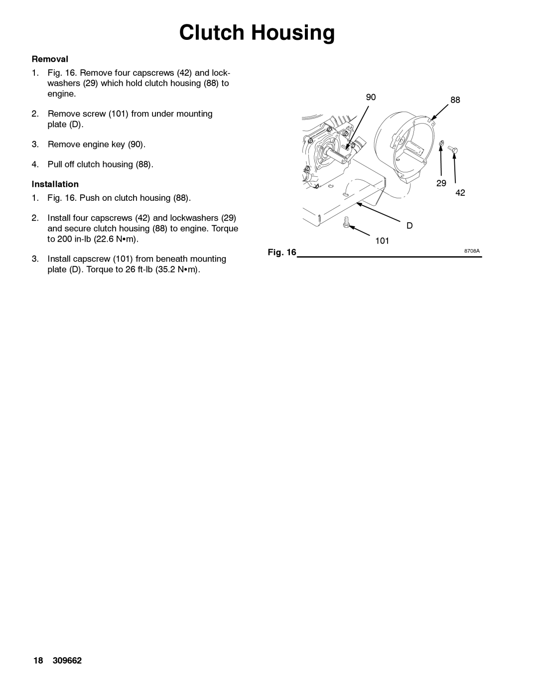 Graco 1030 dimensions Clutch Housing 