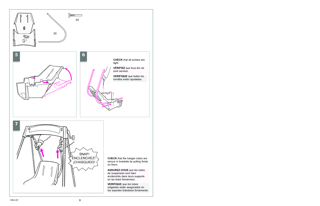 Graco 1136, 1135 owner manual Snap Enclenchez 