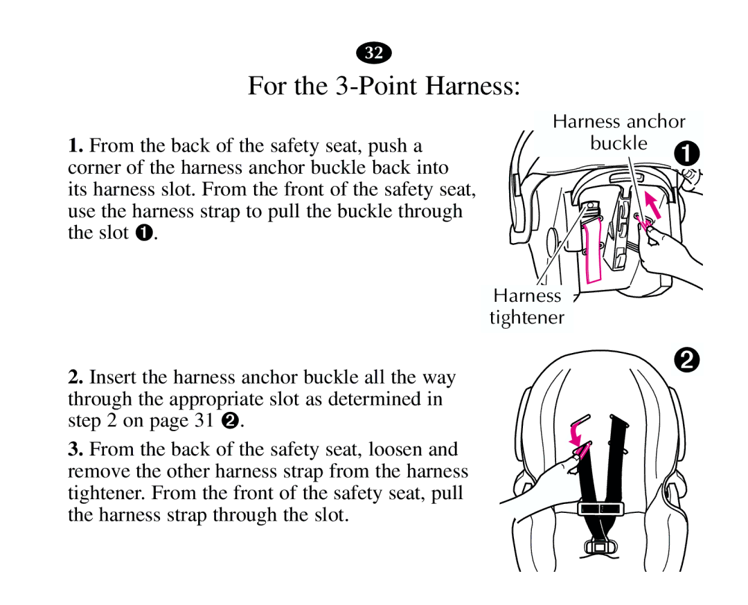 Graco 13785-7-00 manual For the 3-Point Harness 