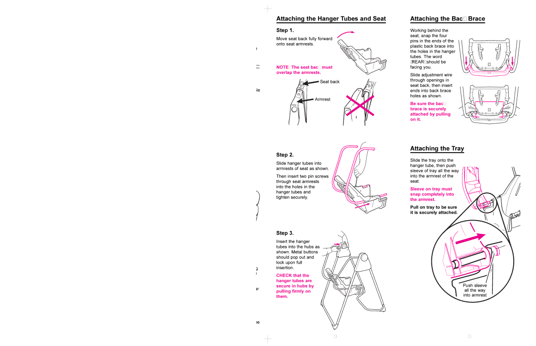 Graco 1434, 1444, 1452 manual Attaching the Legs, Attaching the Feet, Attaching the Base Tubes, Step, Exactly as shown 