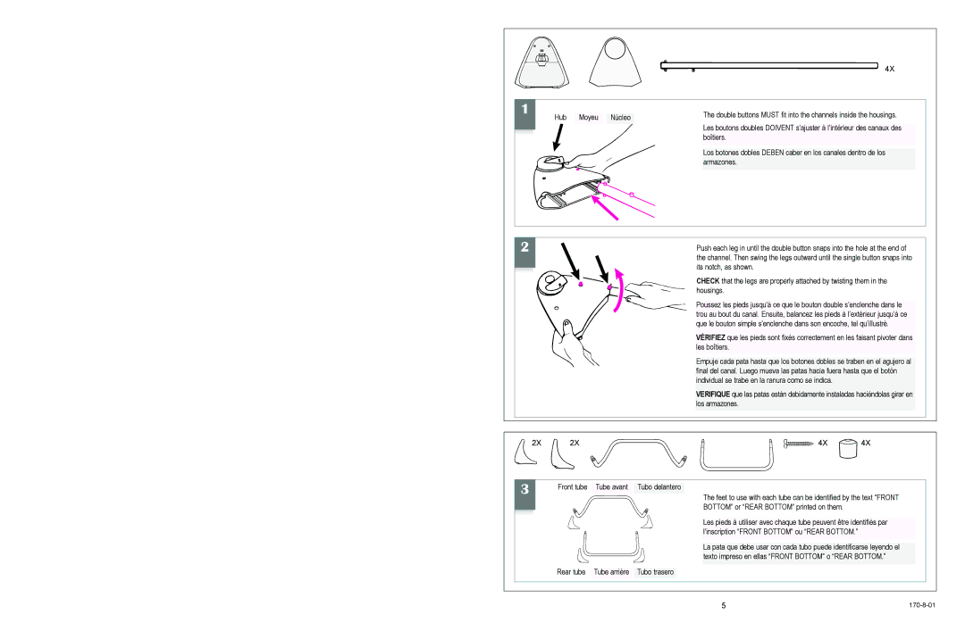 Graco 1480 owner manual Tubo trasero 