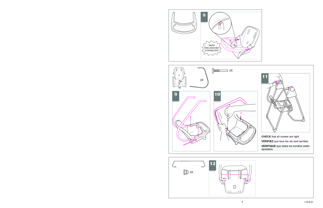 Graco 1480 owner manual Check that all screws are tight 