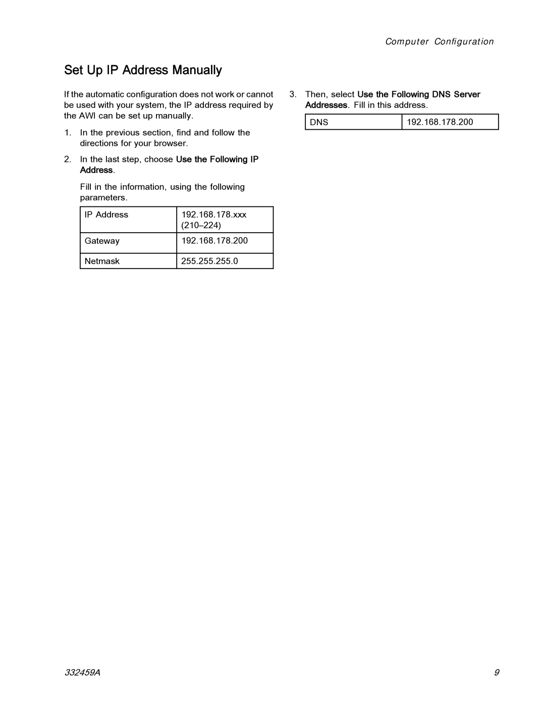 Graco 15V336, 15V337 important safety instructions Set Up IP Address Manually 