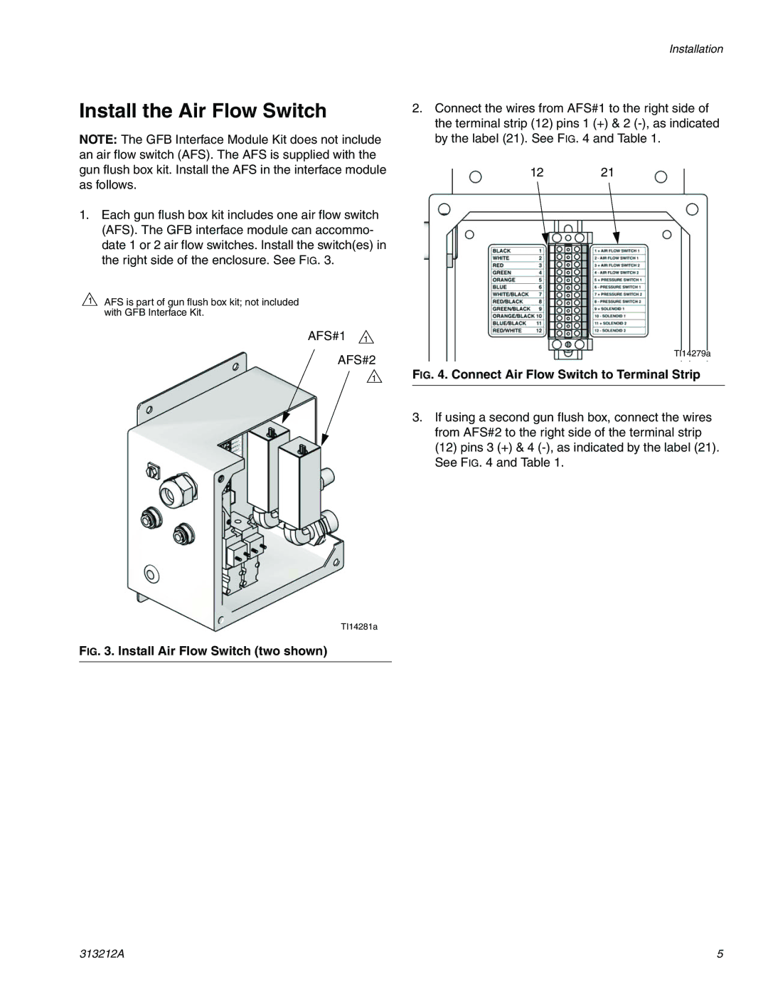 Graco 15V534 important safety instructions Install the Air Flow Switch, AFS#2 