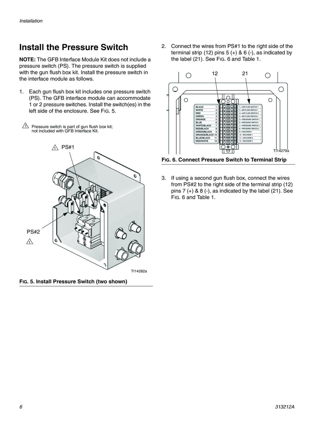 Graco 15V534 important safety instructions Install the Pressure Switch, Install Pressure Switch two shown 