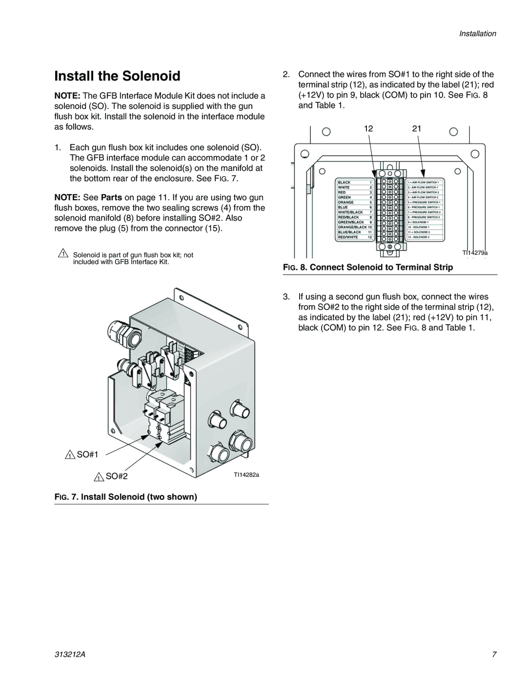 Graco 15V534 important safety instructions Install the Solenoid, Install Solenoid two shown 