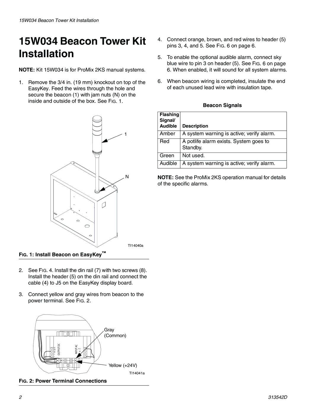 Graco 122193 important safety instructions 15W034 Beacon Tower Kit Installation, Beacon Signals 