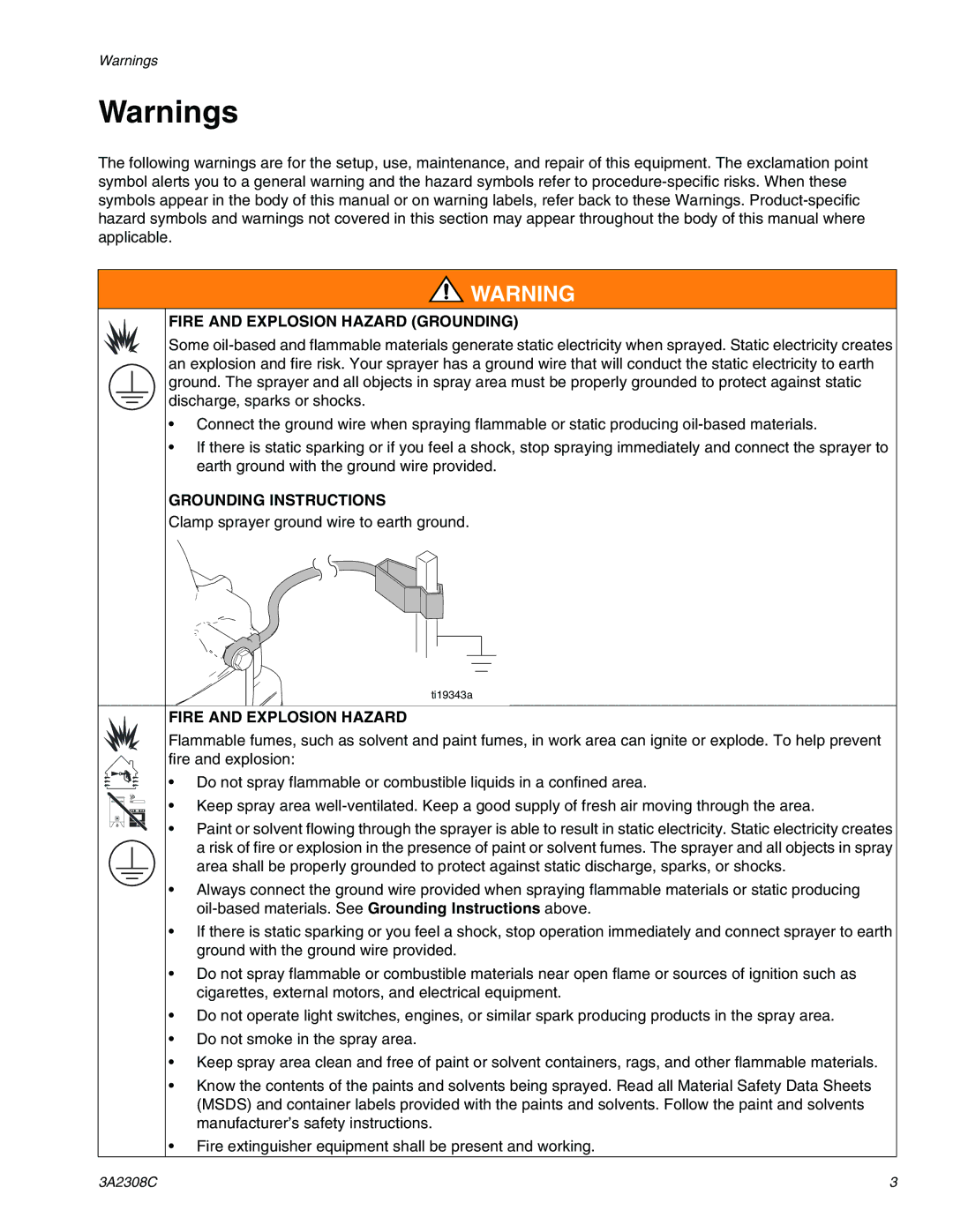 Graco 16N654, 16H960, 16N655, 16N927, 16N656 important safety instructions Grounding Instructions 