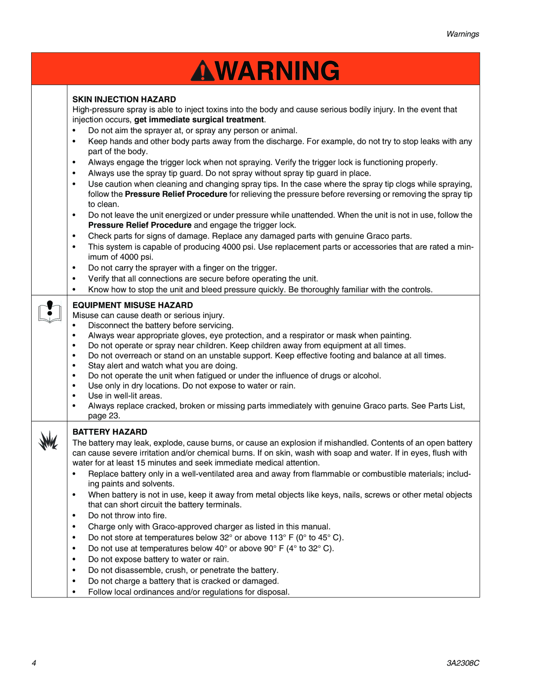 Graco 16N656, 16H960, 16N655, 16N927, 16N654 important safety instructions Skin Injection Hazard 