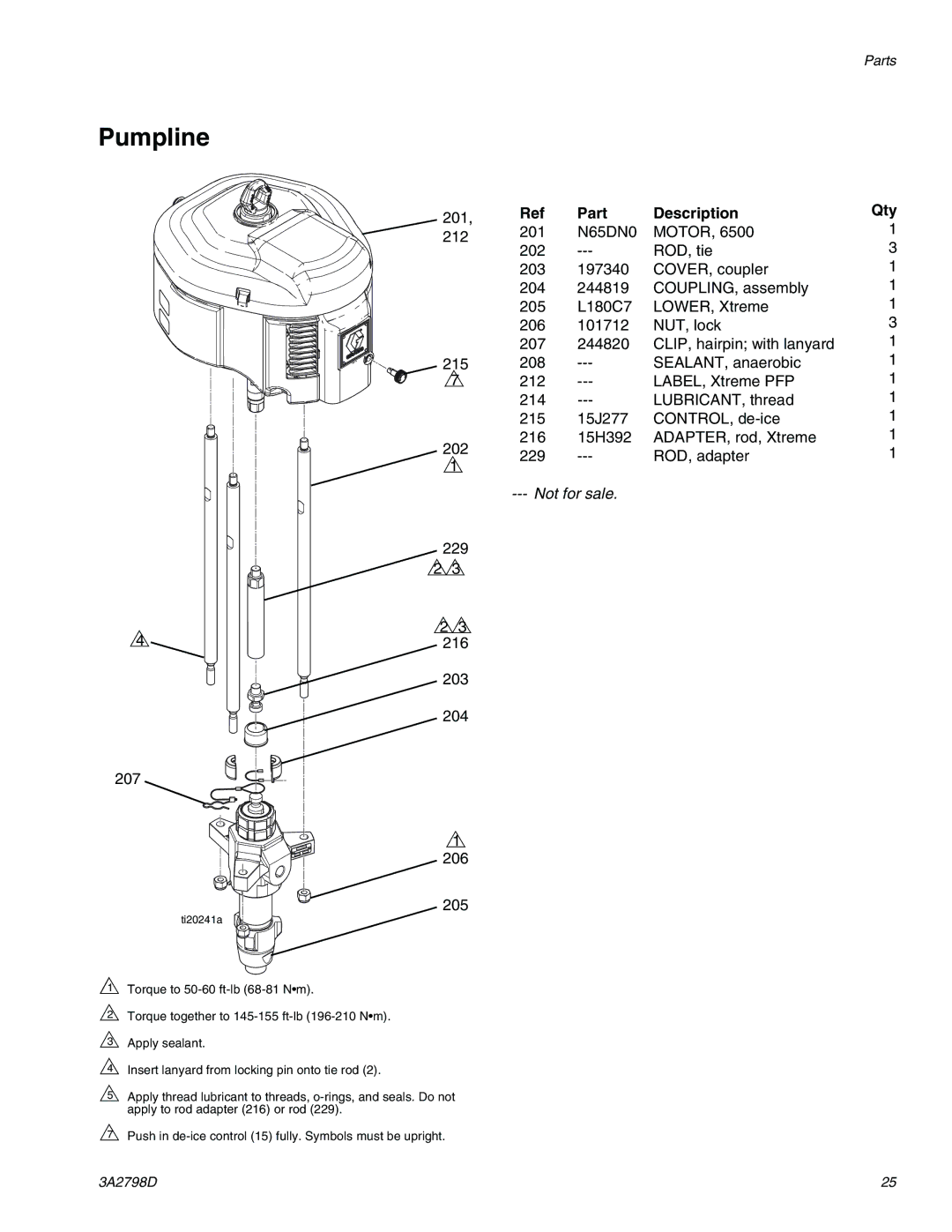 Graco 16T311, 16P957 important safety instructions Pumpline, 201 212 215 202 229 216 203 204 207 206 205 