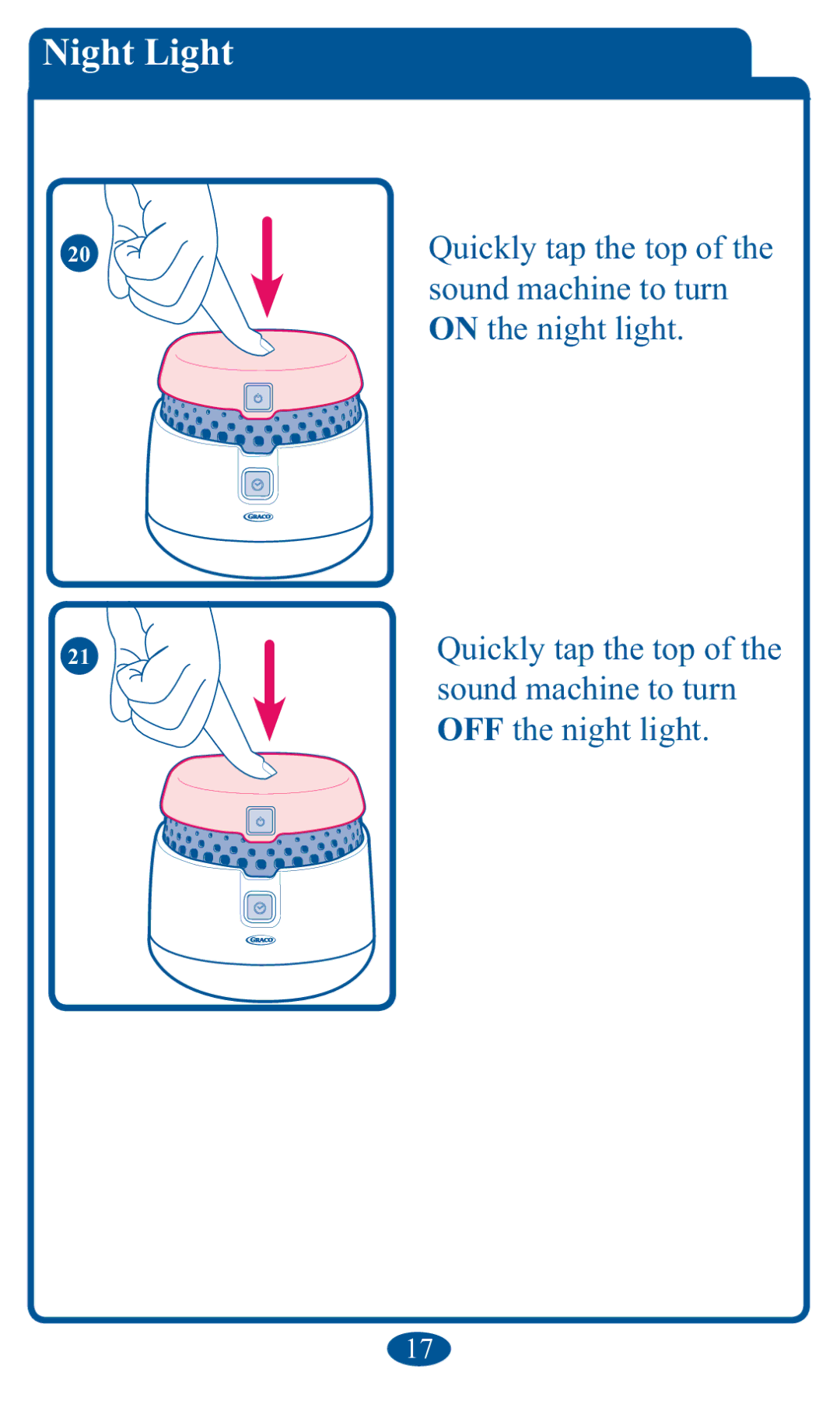 Graco PD102853B, 1751642 owner manual Night Light 