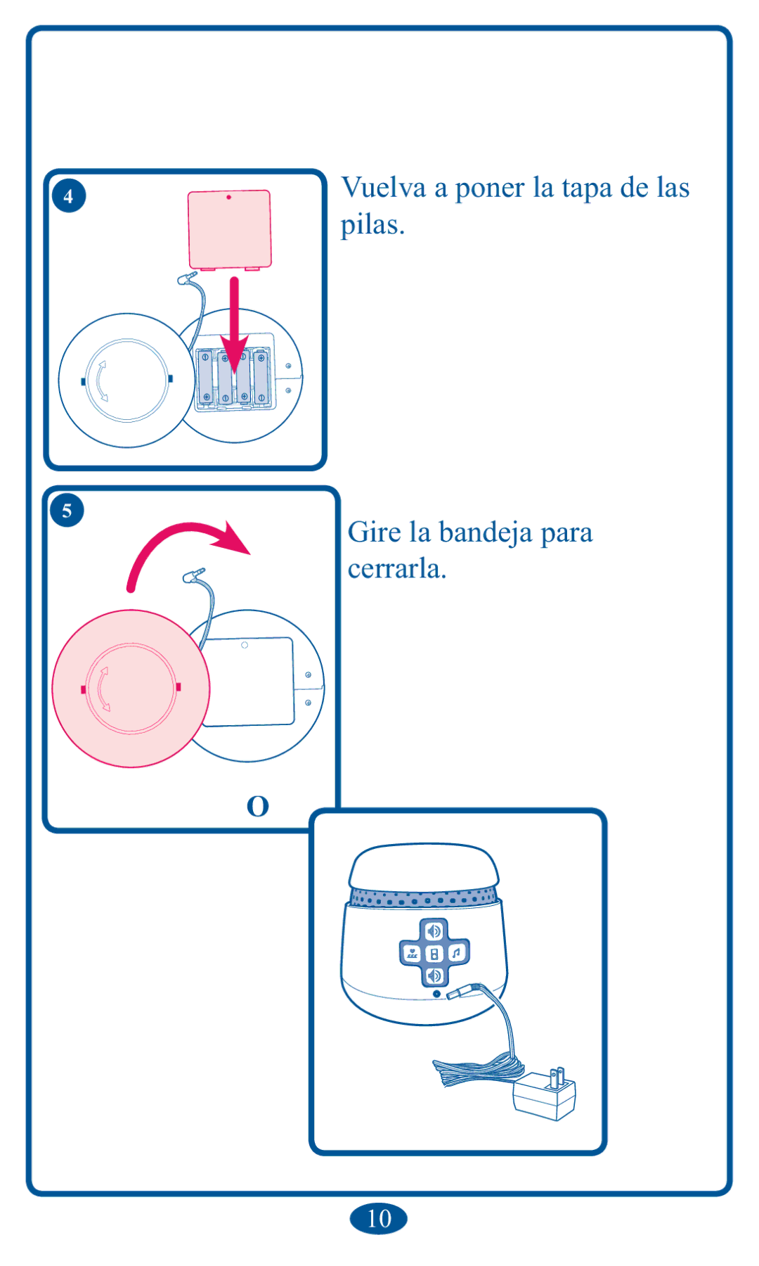 Graco 1751642, PD102853B owner manual Pilas Gire la bandeja para cerrarla 