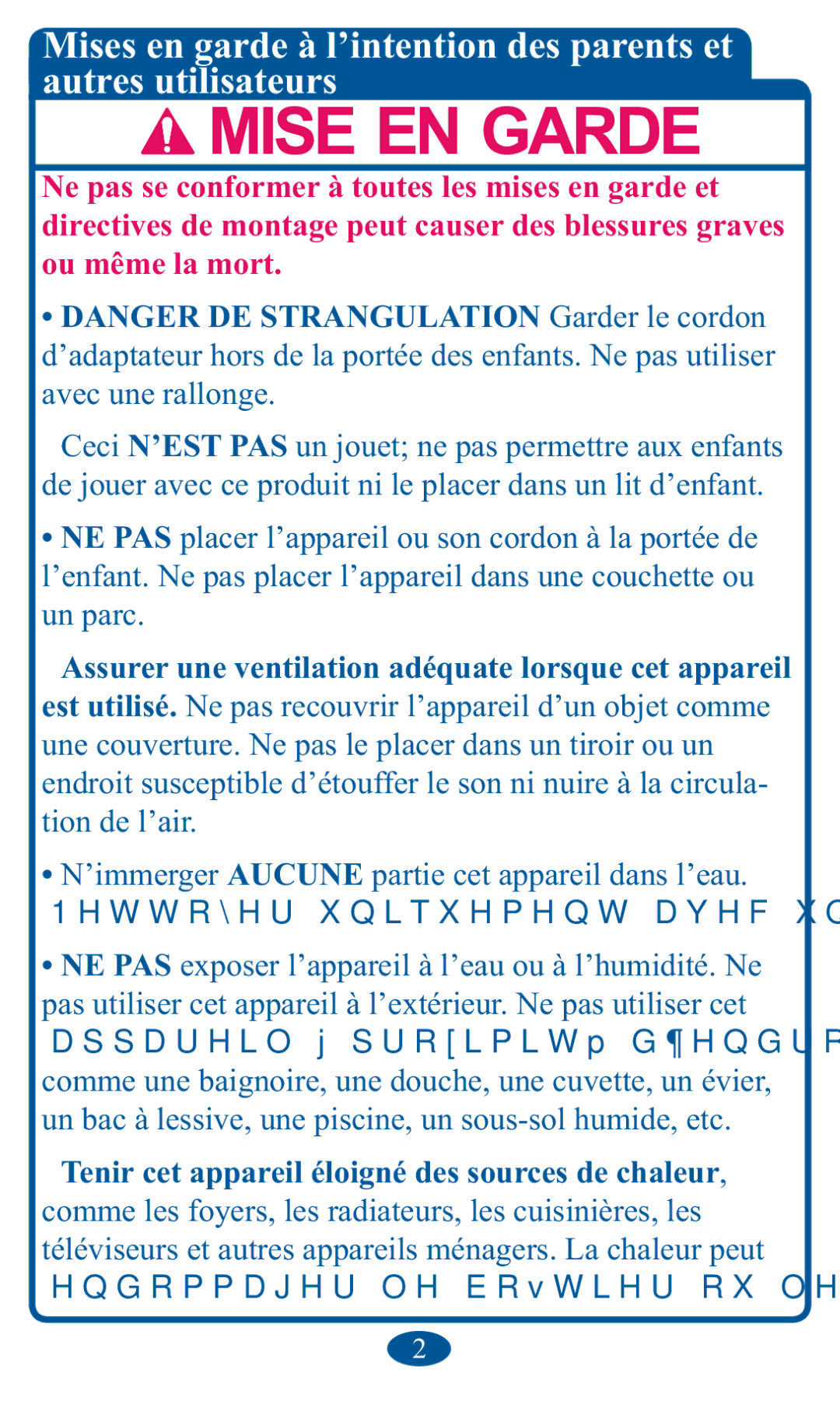 Graco 1751642, PD102853B owner manual ‡Assurer une ventilation adéquate lorsque cet appareil 