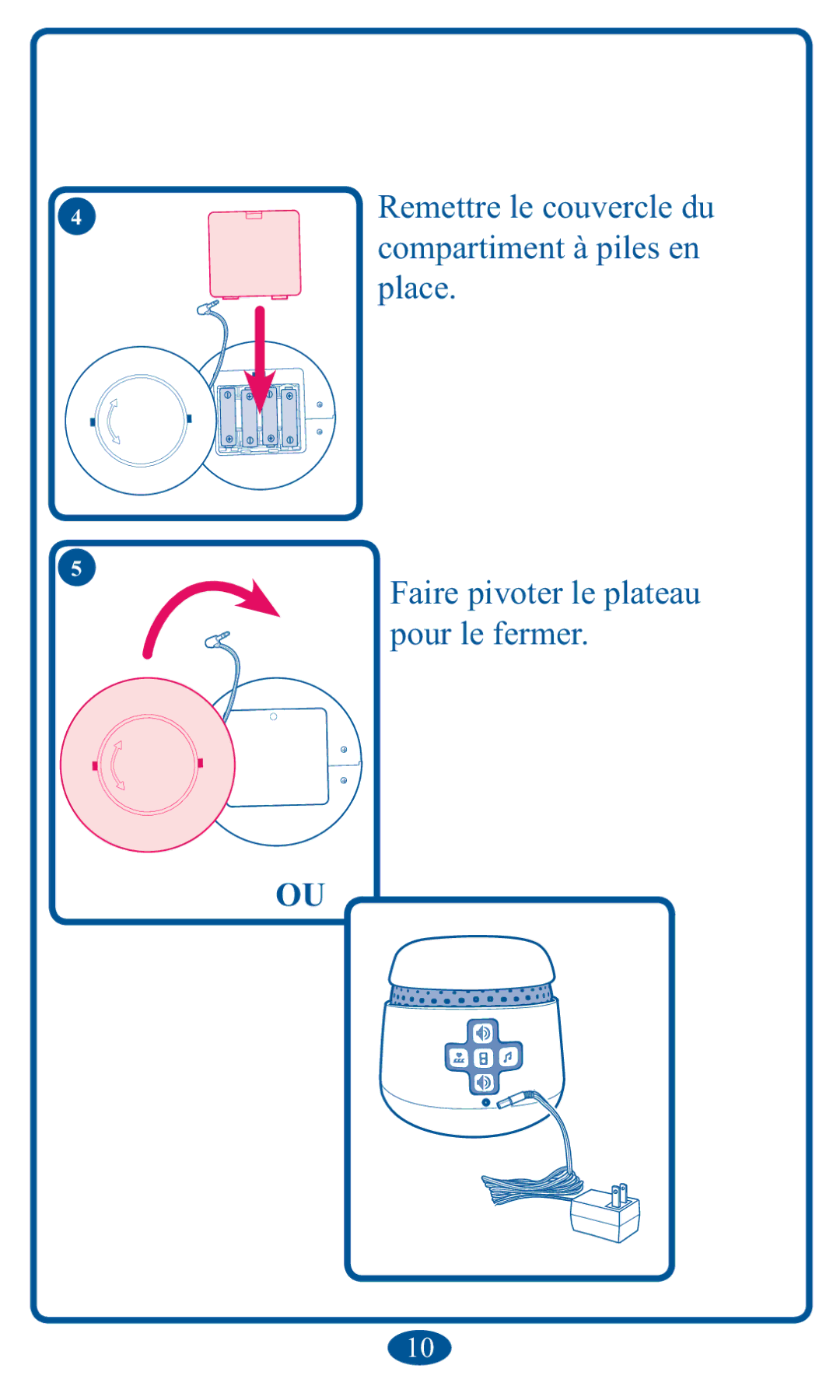 Graco 1751642, PD102853B owner manual Remettre le couvercle du compartiment à piles en place 