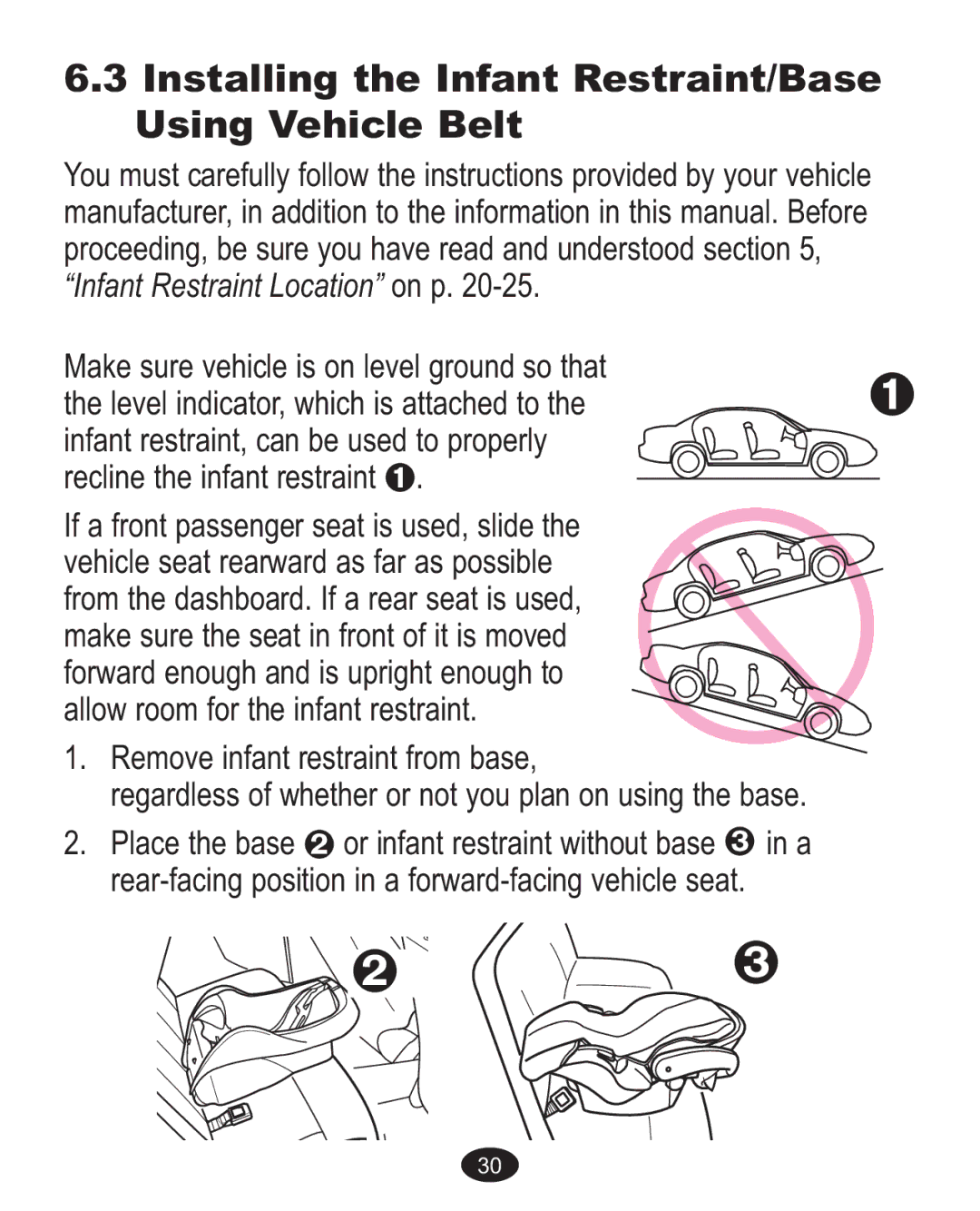 Graco 1760818, 1756483, 1750026, 1757816 owner manual Installing the Infant Restraint/Base Using Vehicle Belt 