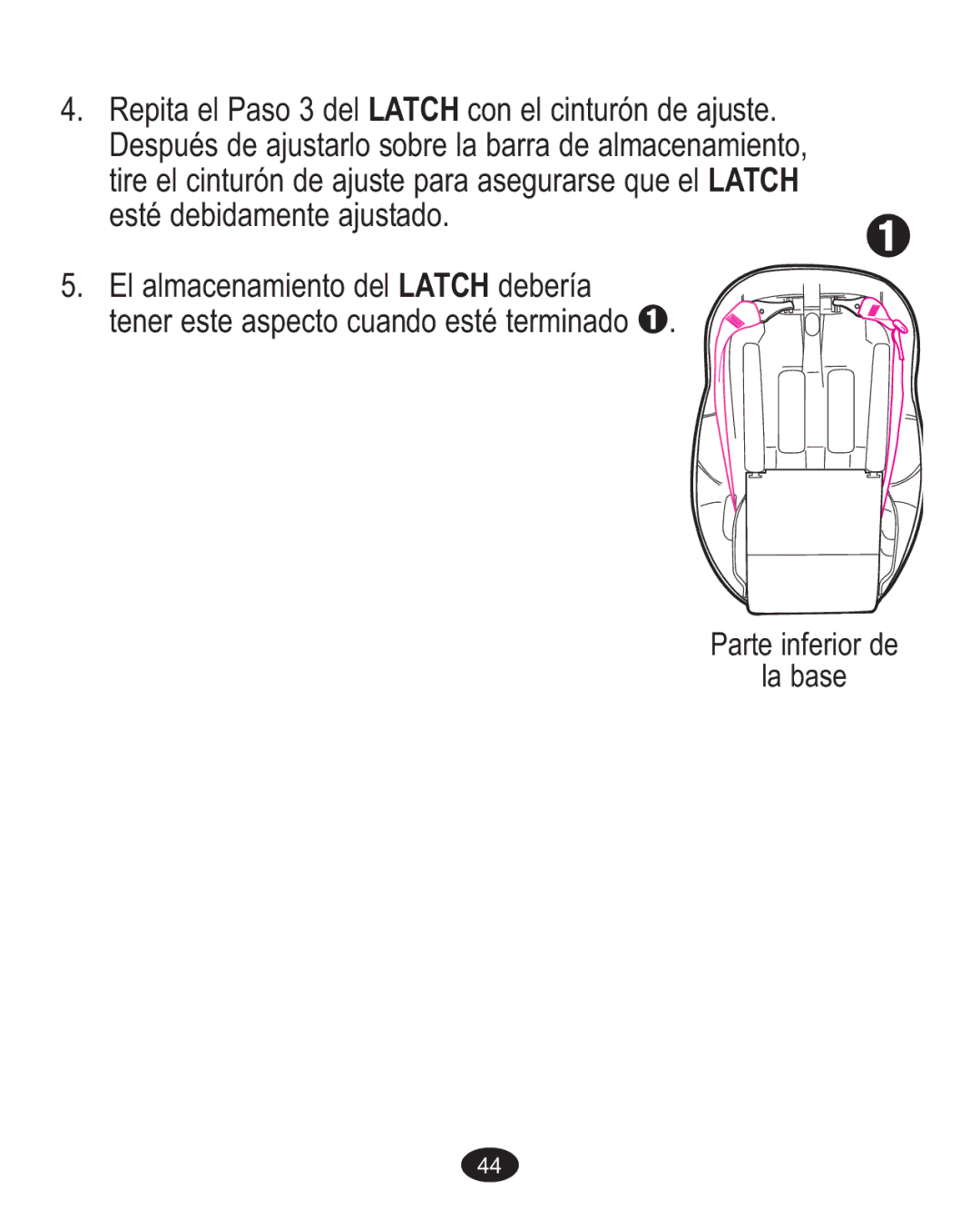 Graco 1763001 manual Parte inferior de La base 