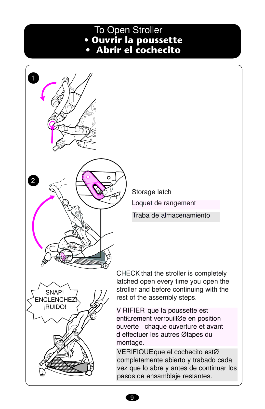 Graco 1763001 manual Snap 