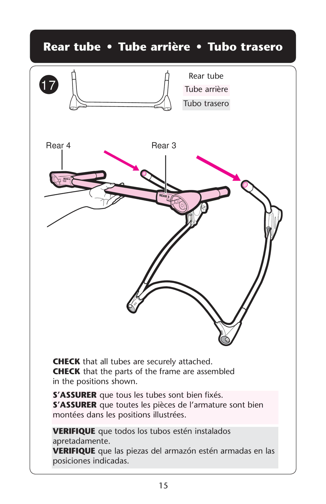 Graco 1763863, 1763005, 1761531, 1764443, PD120911A owner manual 4UBOBTRASERO, Rear 