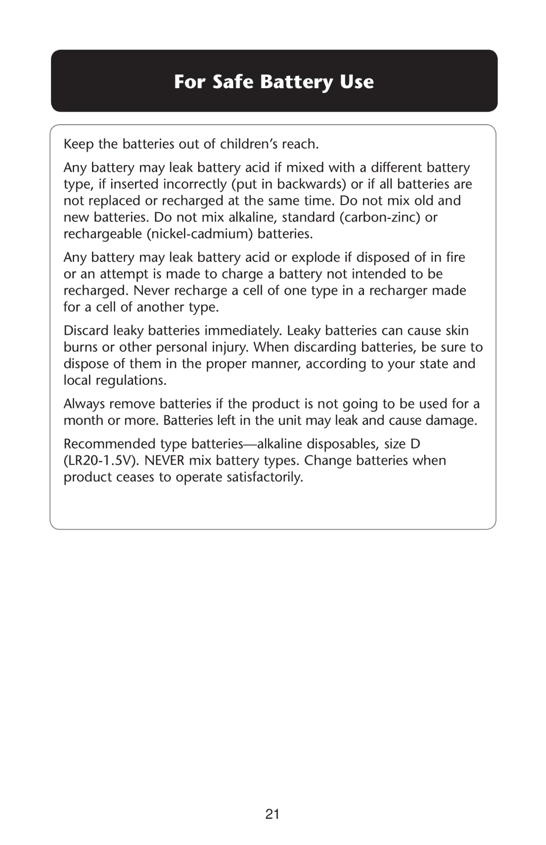 Graco 1763005, 1763863, 1761531, 1764443, PD120911A For Safe Battery Use, +EEP Thehbatterieseoutuof CHILDRENSSREACH 