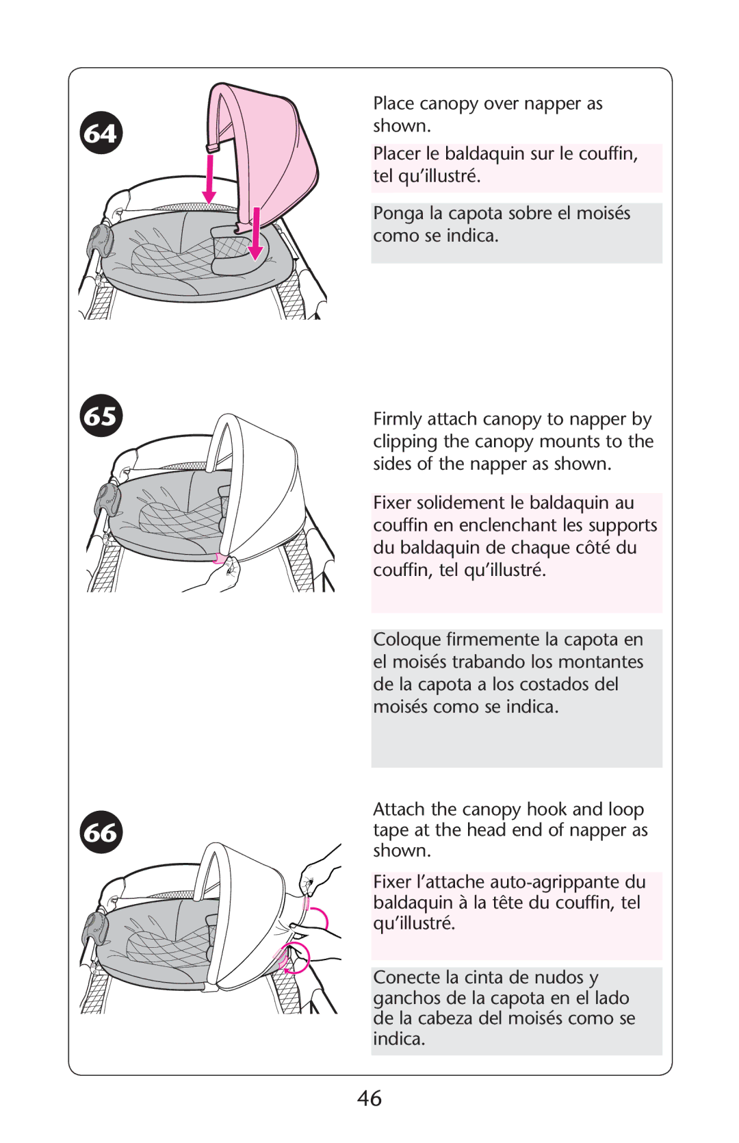 Graco 1765494, ISPP119AC owner manual 0LACEACANOPY Over Napper AS SHOWN 